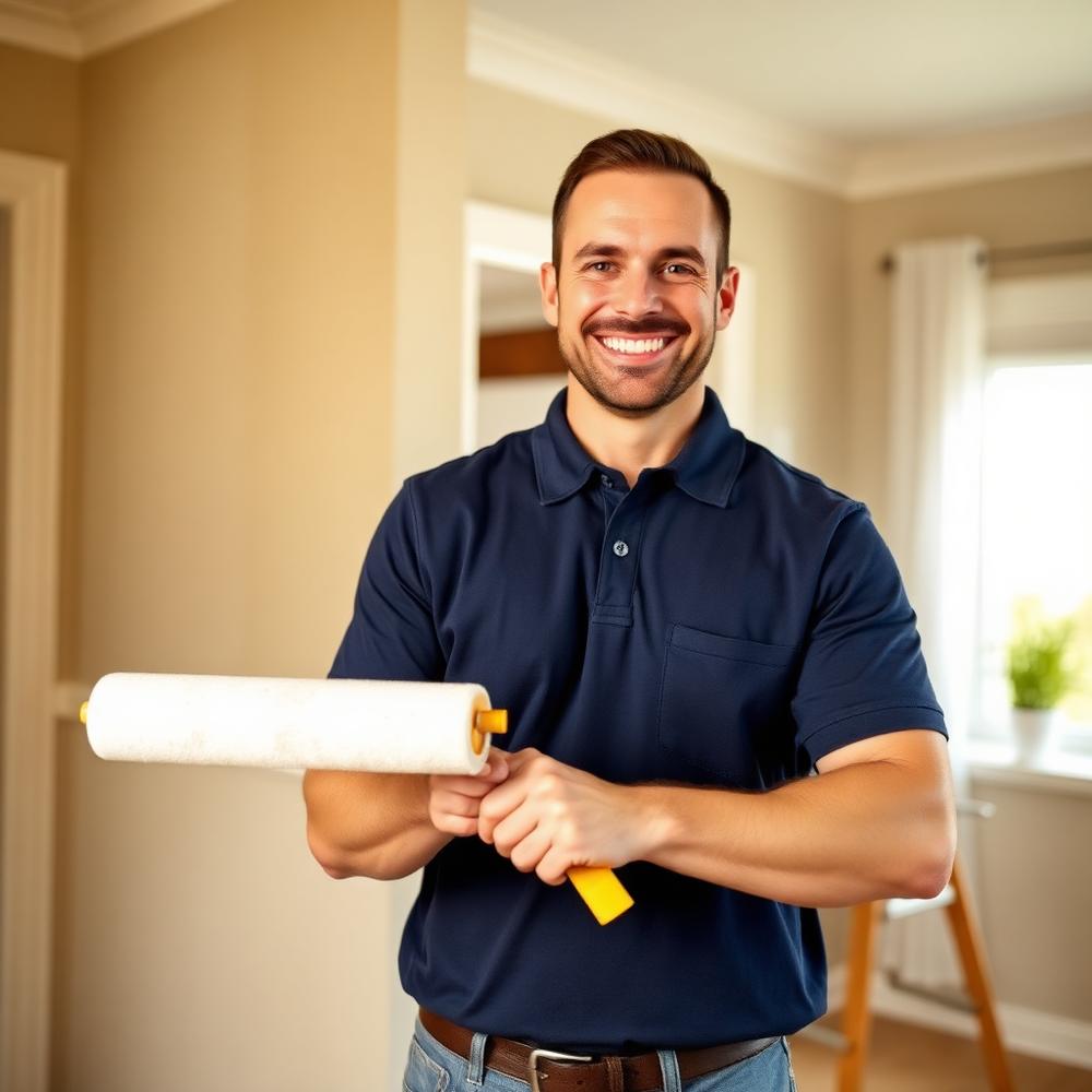 Professional Houston Painting Pros painter ready to work